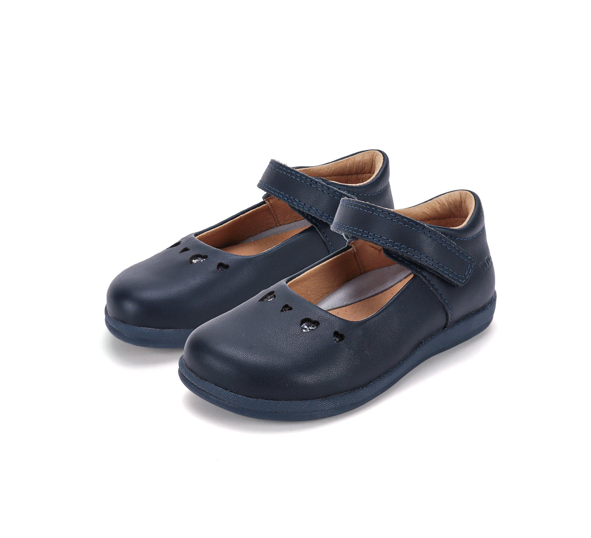 D.D.Step pantofi fete Barefoot decupati 26-37 Royal Blue cu inimioare decupate Imagine principală a produsului