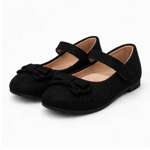 i`Miss Q pantofi fetite tip balerini cu fundita 24-30 Black