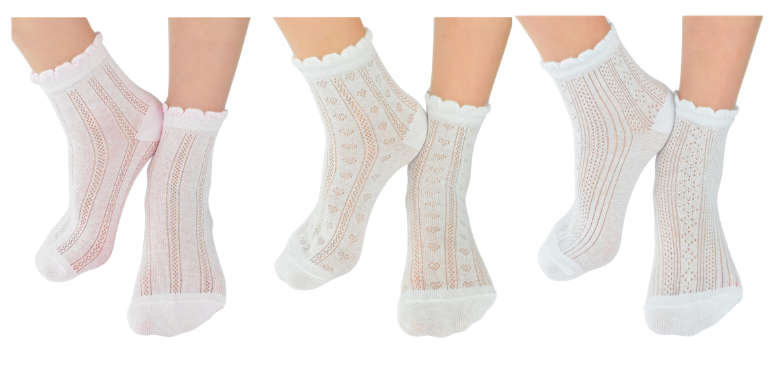 Noviti soseta fete jacquard pana la glezna 0-18 luni si 19-34 - 1 pereche Imagine principală a produsului