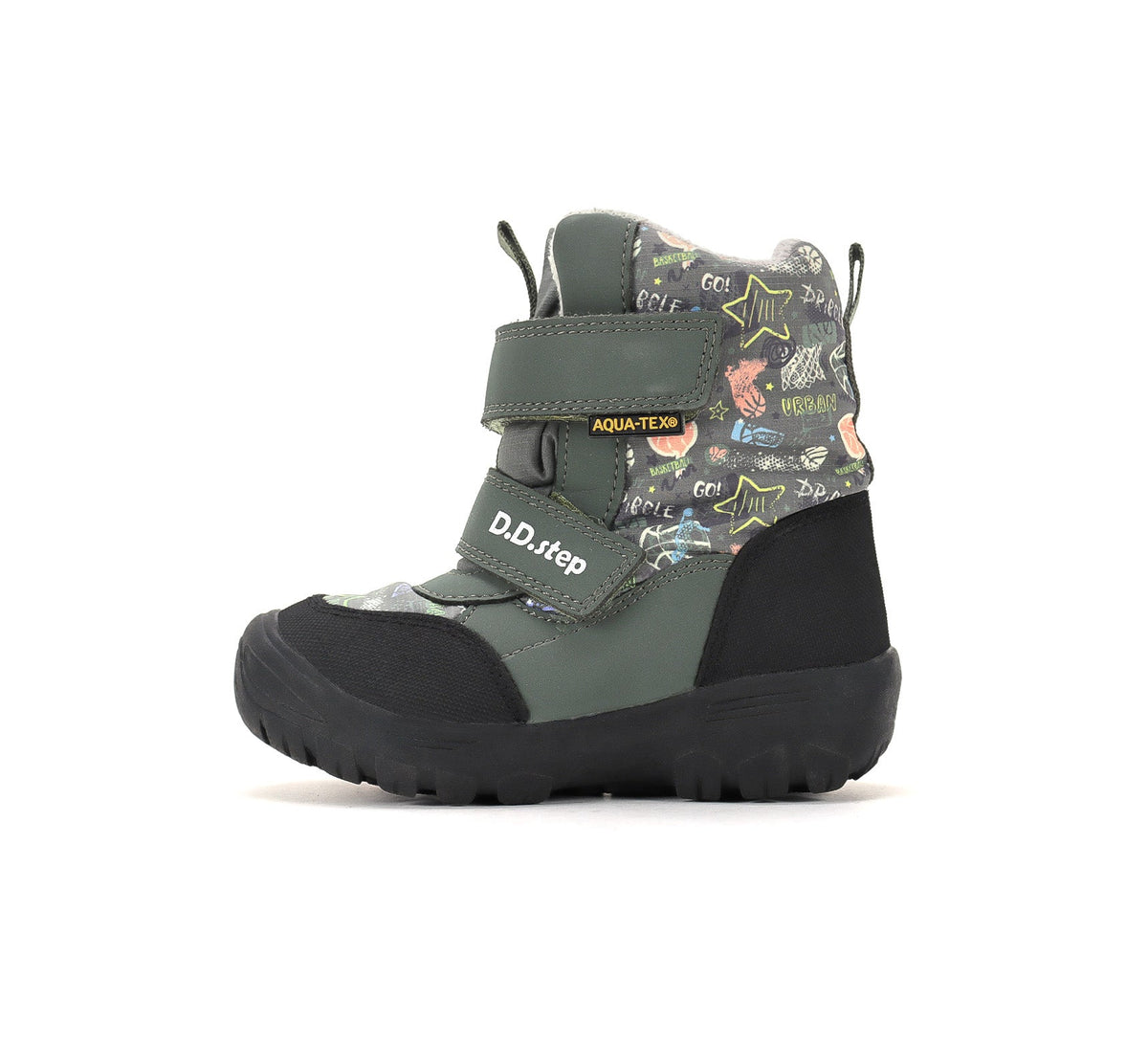 D.D.Step ghete baieti Aqua-Tex captusite 22-27 Olive cu Basketball