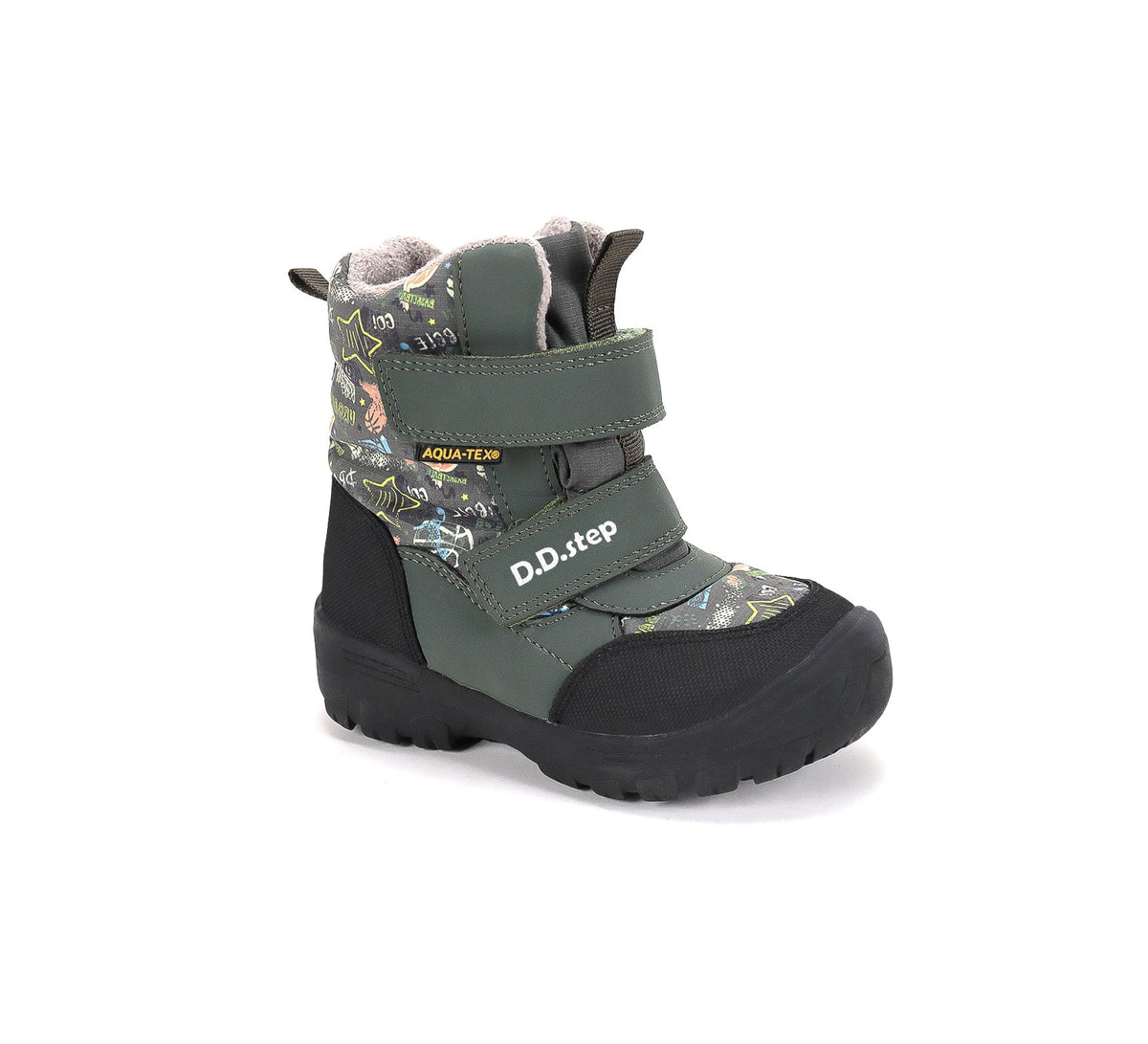 D.D.Step ghete baieti Aqua-Tex captusite 22-27 Olive cu Basketball