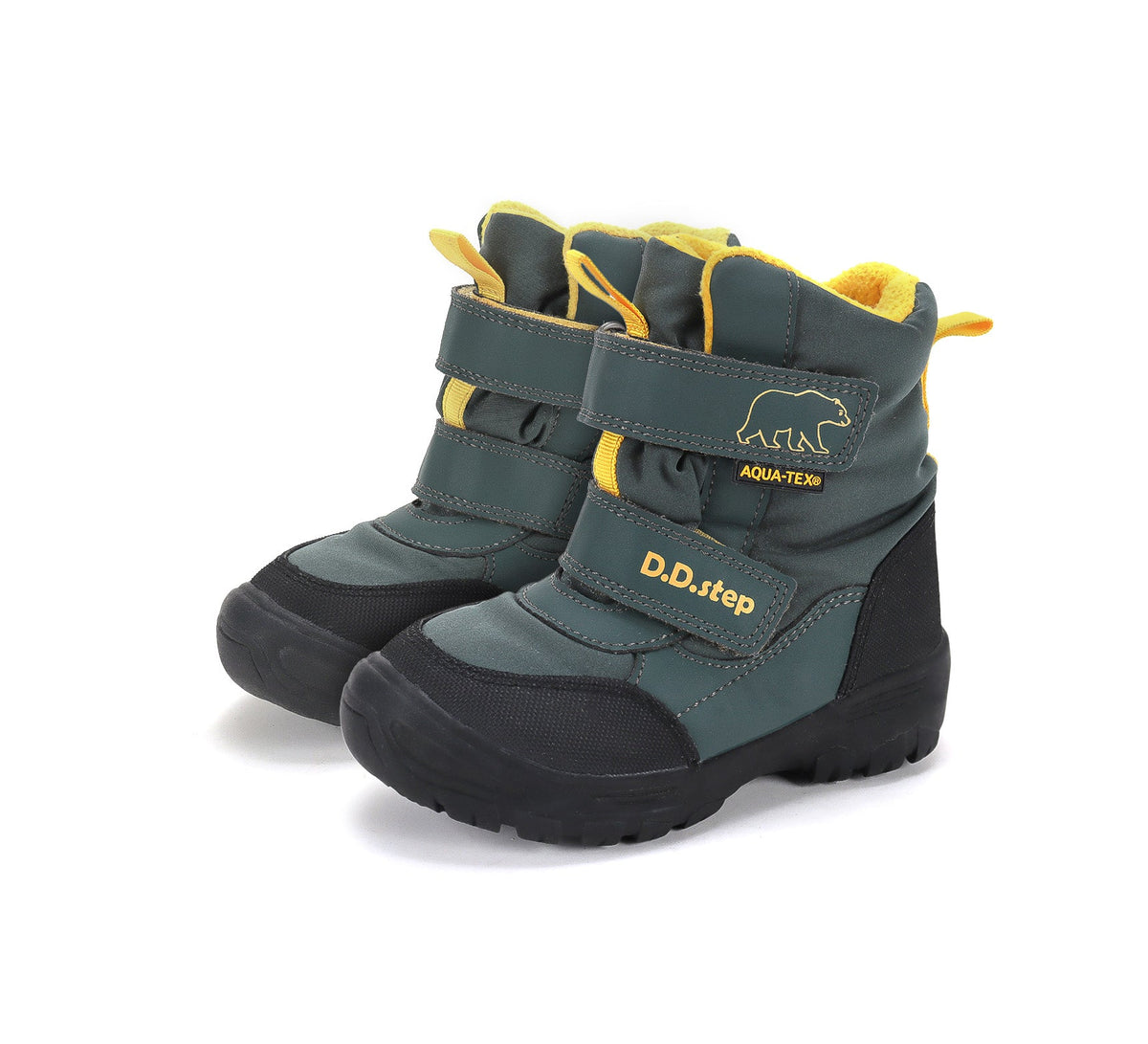 D.D.Step ghete baieti Aqua-Tex captusite 28-33 Emerald cu urs polar