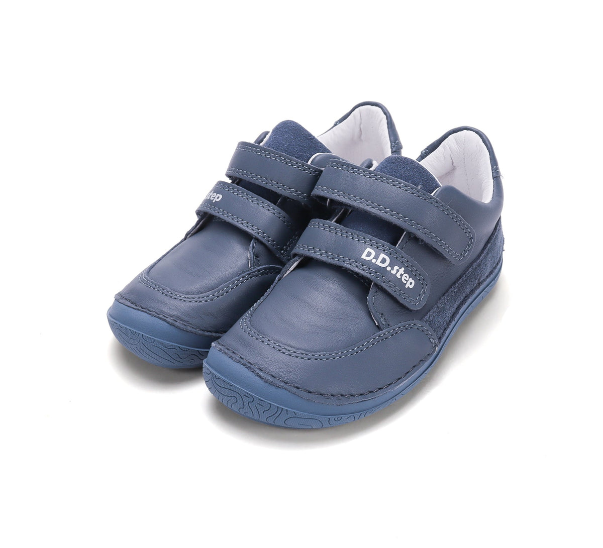 D.D.Step pantofi baieti Barefoot 22-33 Royal Blue cu cusaturi