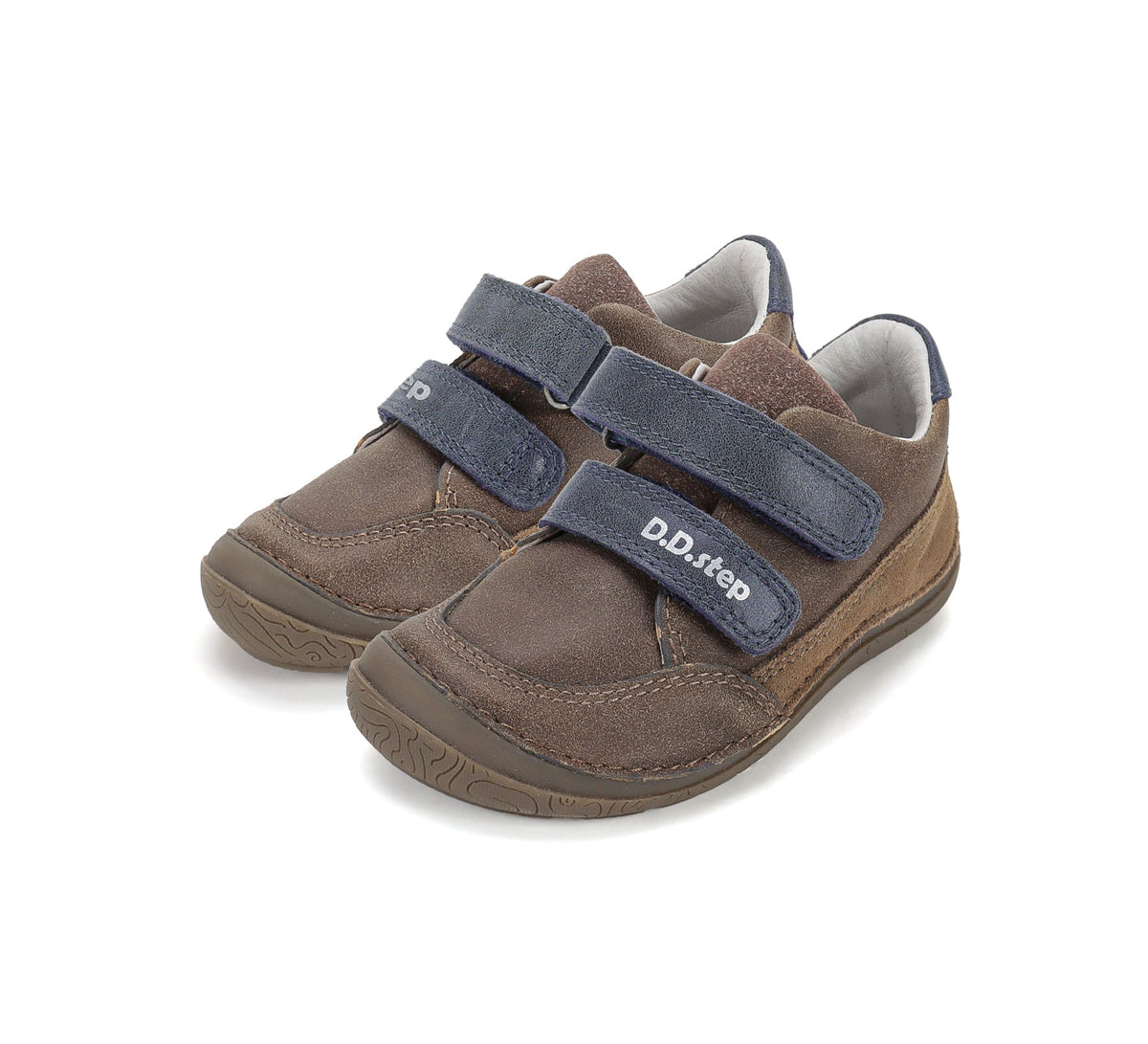 D.D.Step pantofi baieti Barefoot 28-33 Chocolate cu cusaturi