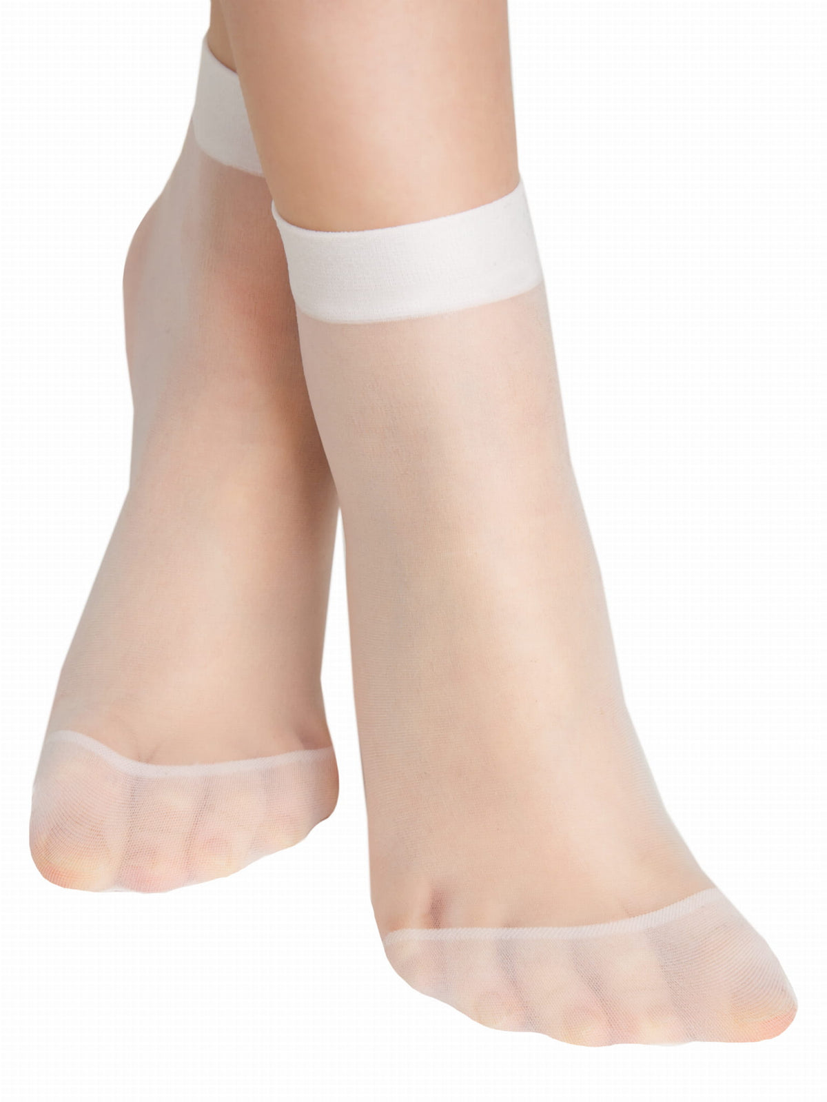 Noviti soseta fete pana la glezna 20 DEN simple ONE SIZE - 2 perechi Alb Imagine principală a produsului