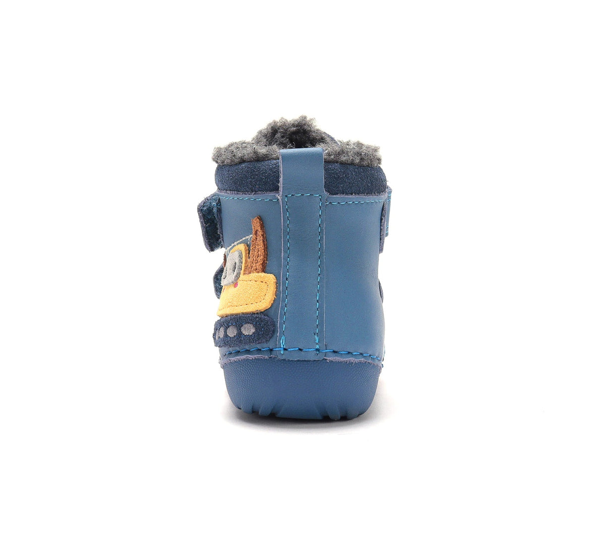 D.D.Step ghete baieti imblanite Primii Pasi 19-24 Aero Blue cu Excavator