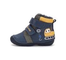 D.D.Step ghete baieti imblanite Primii Pasi 19-24 Royal Blue cu Excavator