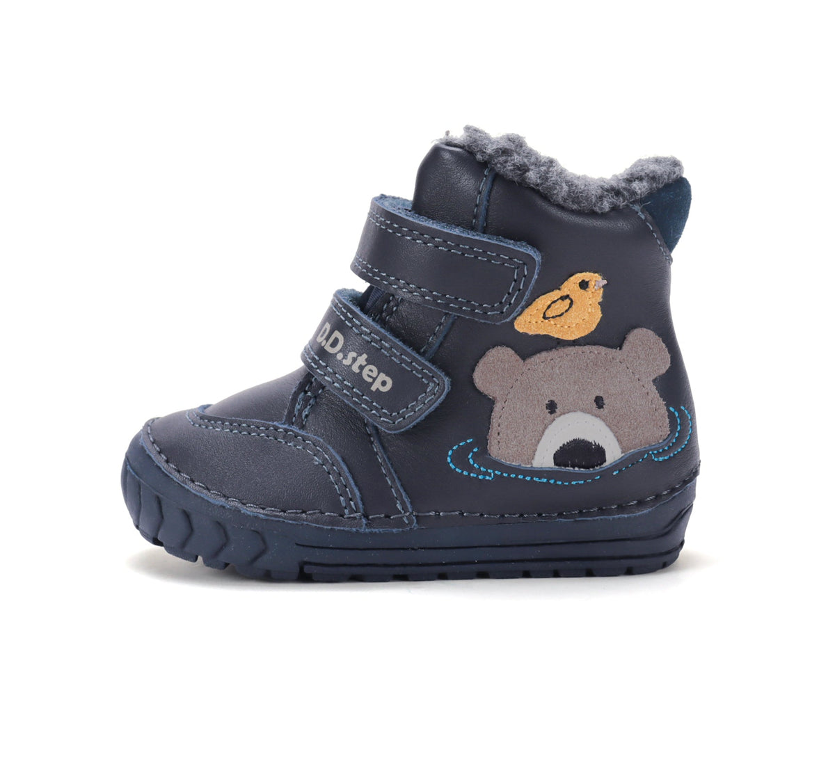D.D.Step ghete baieti imblanite 19-24 Royal Blue cu ursulet