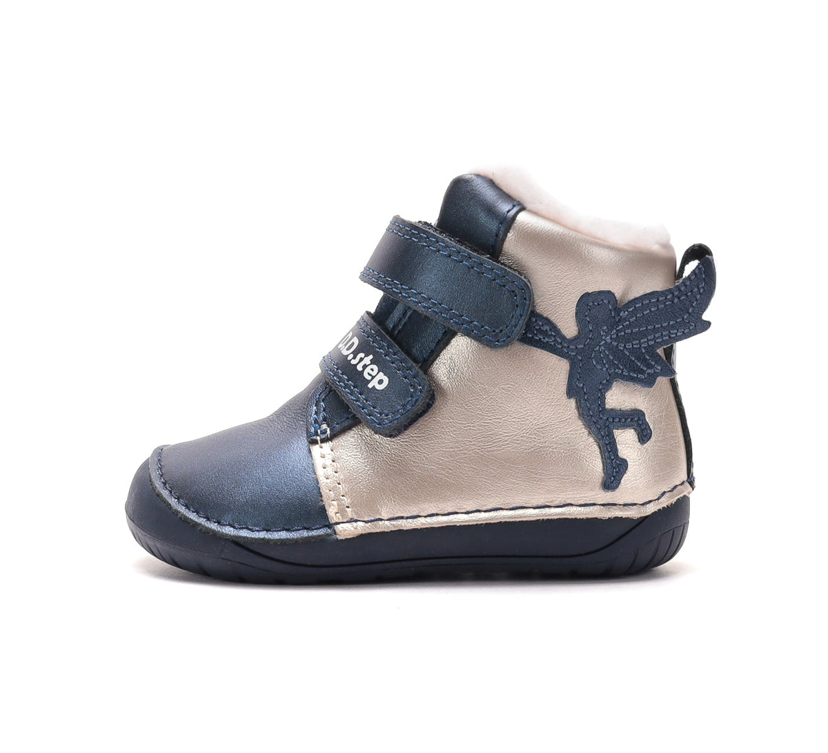 D.D.Step ghete fete Barefoot imblanite 20-25 Cobalt cu ingeras