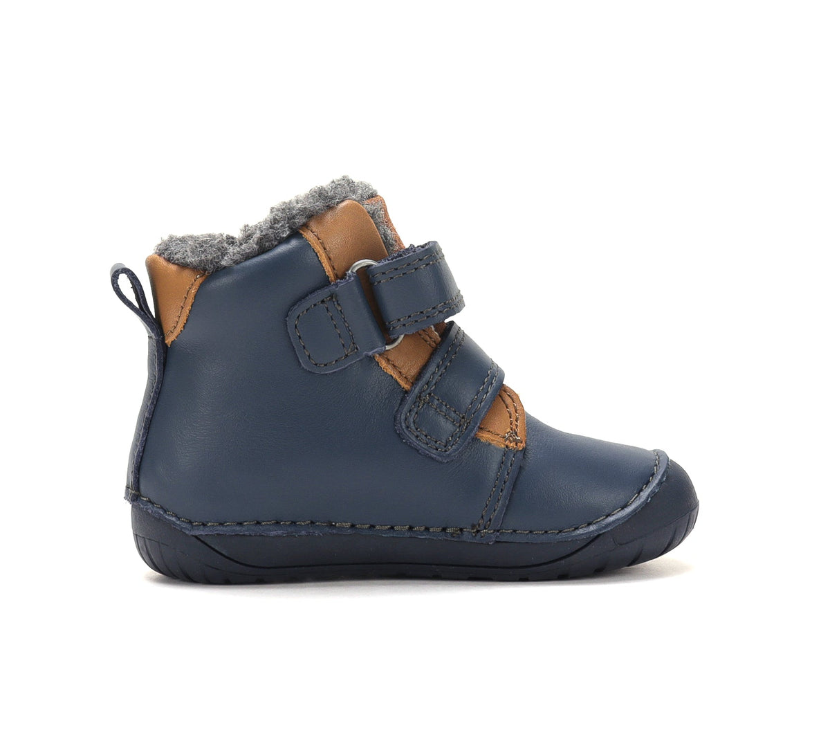D.D.Step ghete baieti Barefoot imblanite 20-25 Royal Blue cu norisor