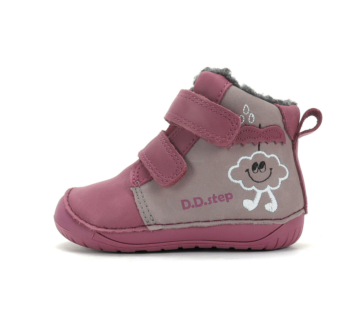 D.D.Step ghete fete Barefoot imblanite 20-25 Marine grey cu norisor