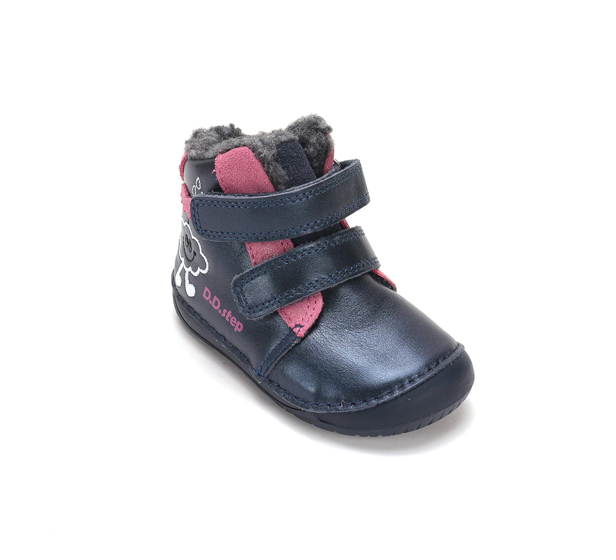 D.D.Step ghete fete Barefoot imblanite 20-25 Cobalt cu norisor