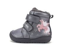 D.D.Step ghete fete imblanite 20-25 Metallic Grey cu unicorn