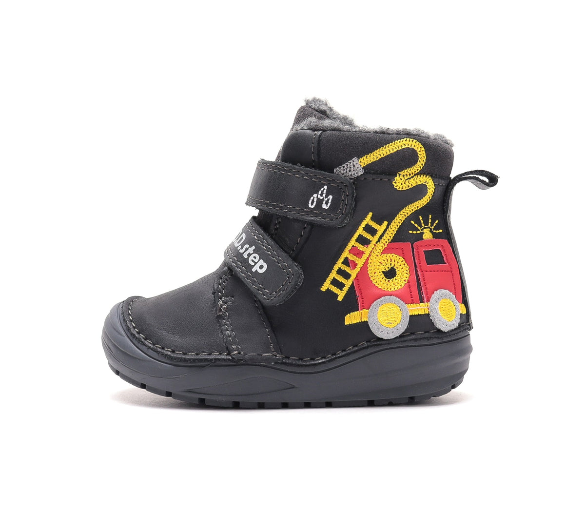 D.D.Step ghete baieti imblanite 20-31 Black cu masina de pompieri