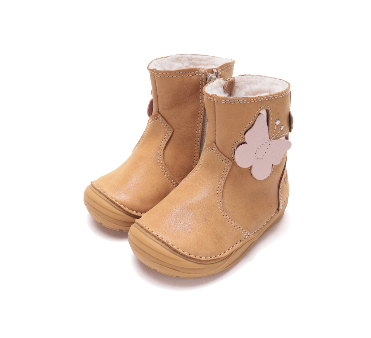 D.D.Step botine fete imblanite 20-31 Cooper cu fluturas