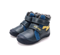 D.D.Step ghete baieti imblanite 20-31 Royal Blue cu galben