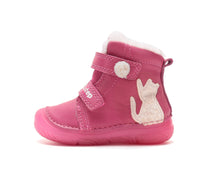 D.D.Step ghete fete imblanite si fluorescente 20-25 Hot Pink cu pisica