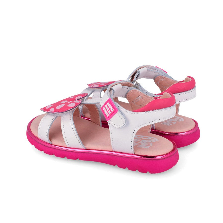 Biomecanics Agatha Ruiz De La Prada sandale fete 24-30 Blanco cu inimioara