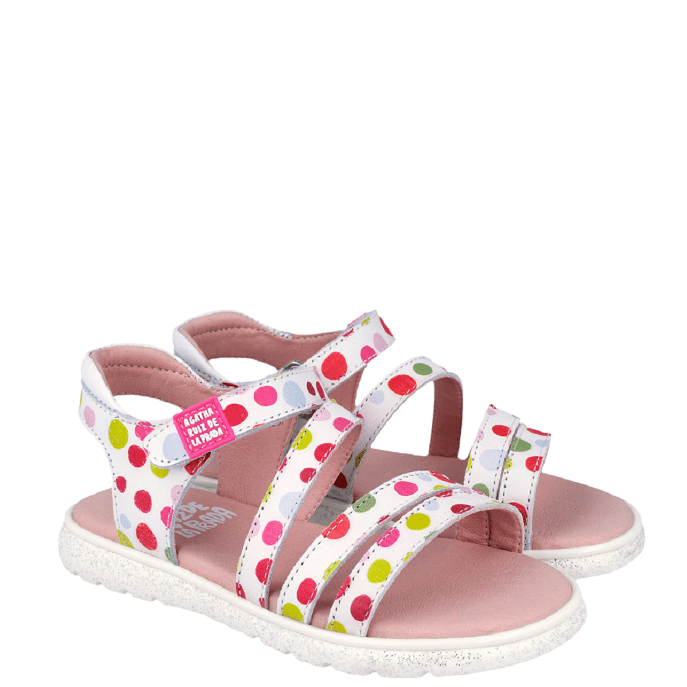 Biomecanics Agatha Ruiz De La Prada sandale fete 28-36 Blanco y multicolor cu buline