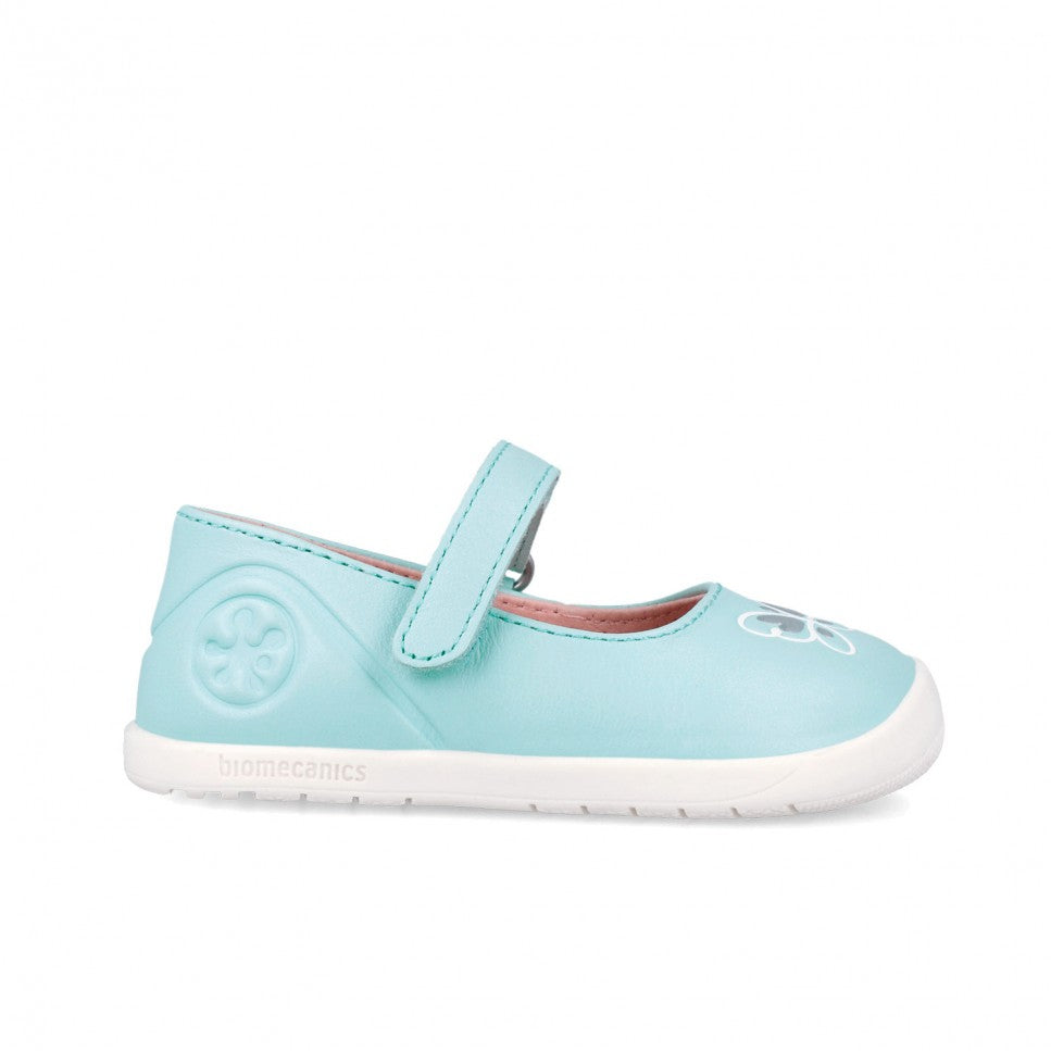 Biomecanics balerini fete First Steps Barefoot 19-26 Sauvage Sky cu fluturas