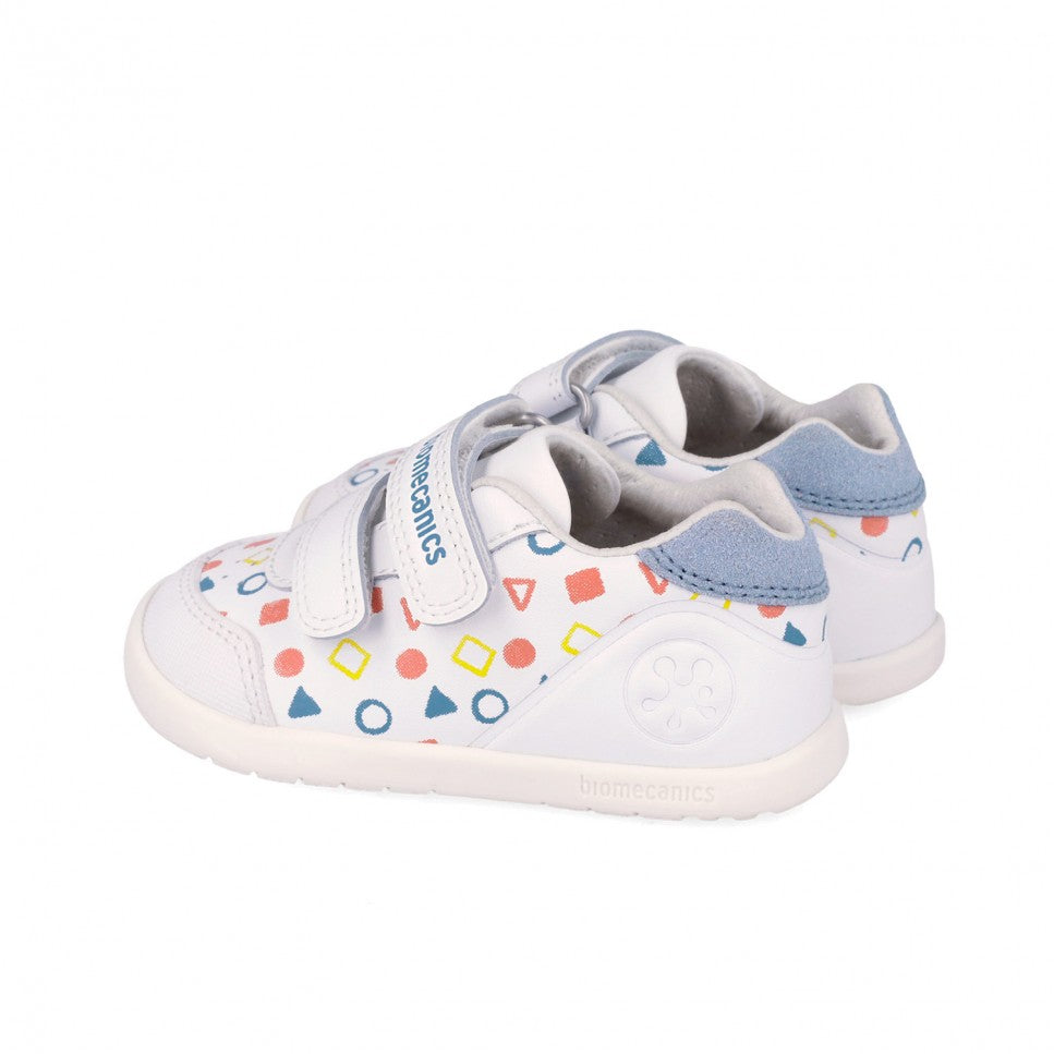 Biomecanics pantofi baieti  BAREFOOT 19-26 Napa Blanco forme geometrie