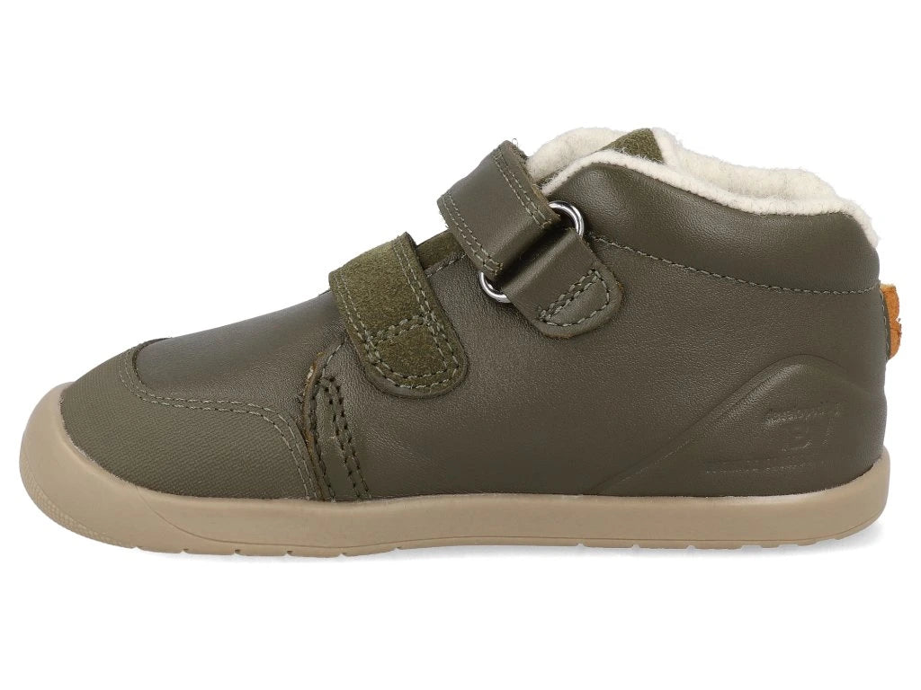 Biomecanics pantofi baieti captusiti Barefoot 19-23 Sauvage Militare cu dino