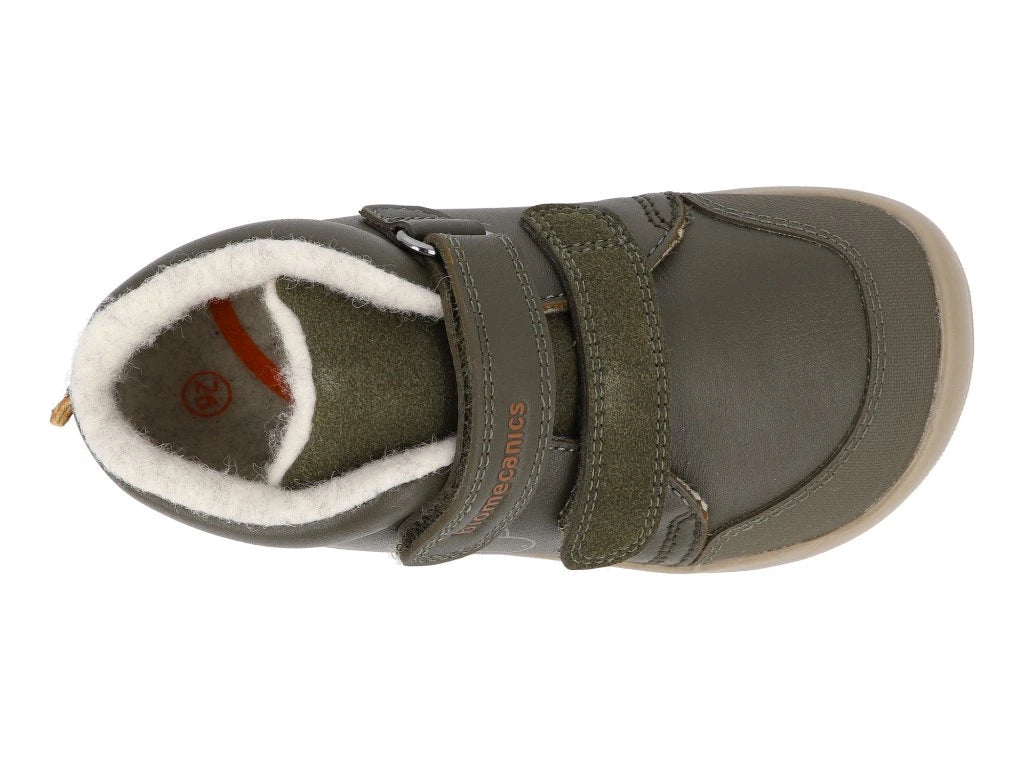 Biomecanics pantofi baieti captusiti Barefoot 19-23 Sauvage Militare cu dino