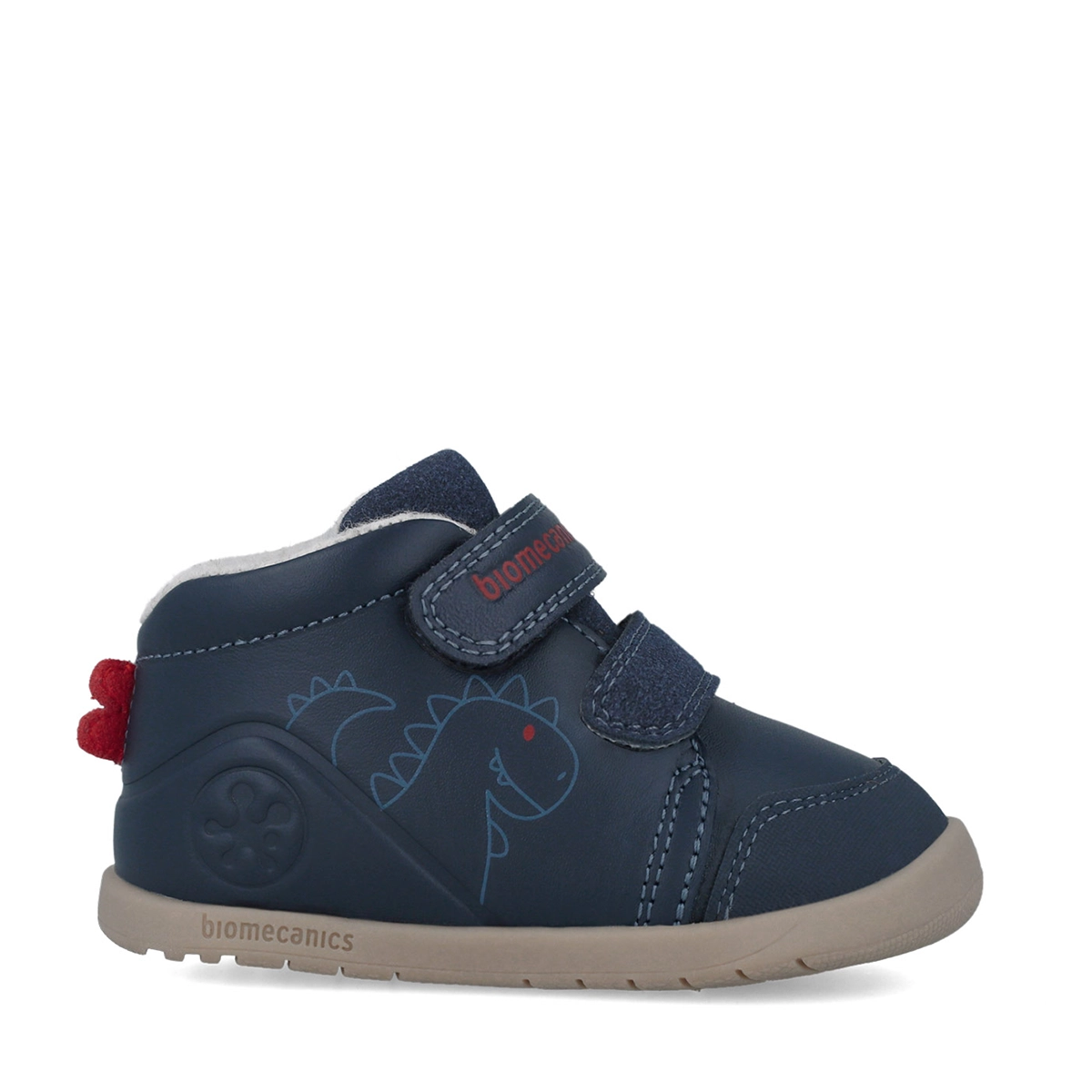 Biomecanics pantofi baieti captusiti Barefoot 19-23 Sauvage Ocean cu dino