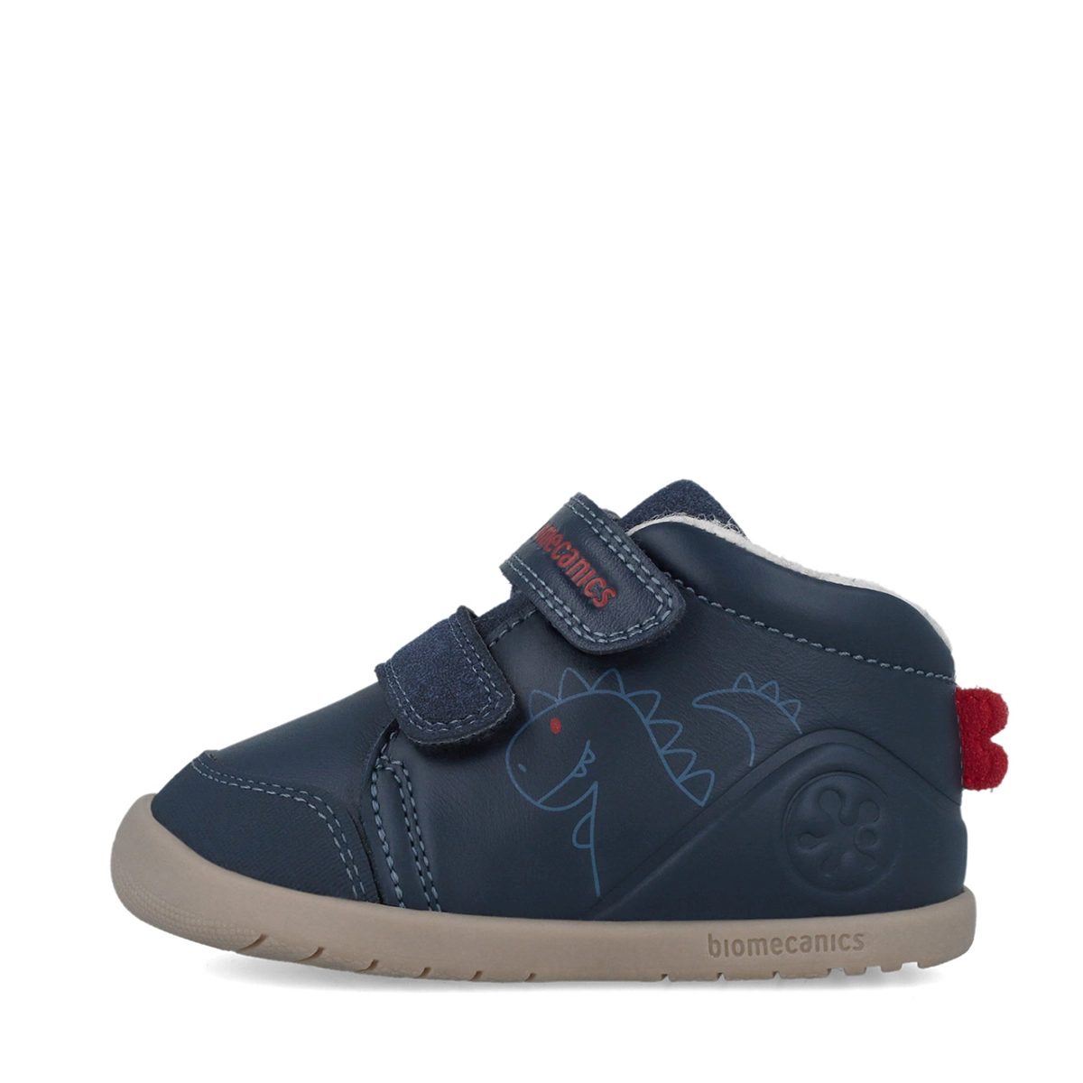 Biomecanics pantofi baieti captusiti Barefoot 19-23 Sauvage Ocean cu dino