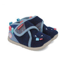Biomecanics pantofi baieti de casa Primii Pasi 19-24 Mat Azul marino cu ursulet