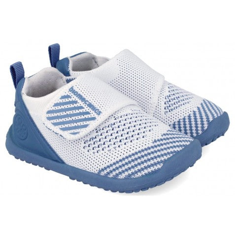 Biomecanics pantofi baieti de casa Wider Biohome Barefoot Primii Pasi 19-26 Rejilla Blanco y Indigo