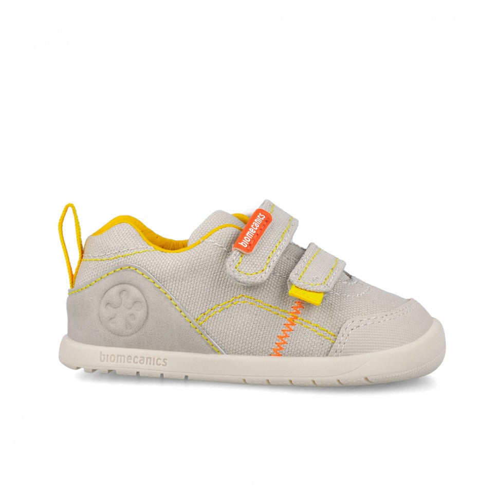 Biomecanics pantofi baieti din panza BAREFOOT 19-26 Pique Beige Y Amarillo
