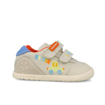 Biomecanics pantofi baieti First Steps Barefoot din panza canvas 19-26 Pique Beige cu masina