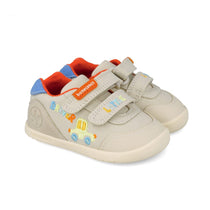 Biomecanics pantofi baieti First Steps Barefoot din panza canvas 19-26 Pique Beige cu masina