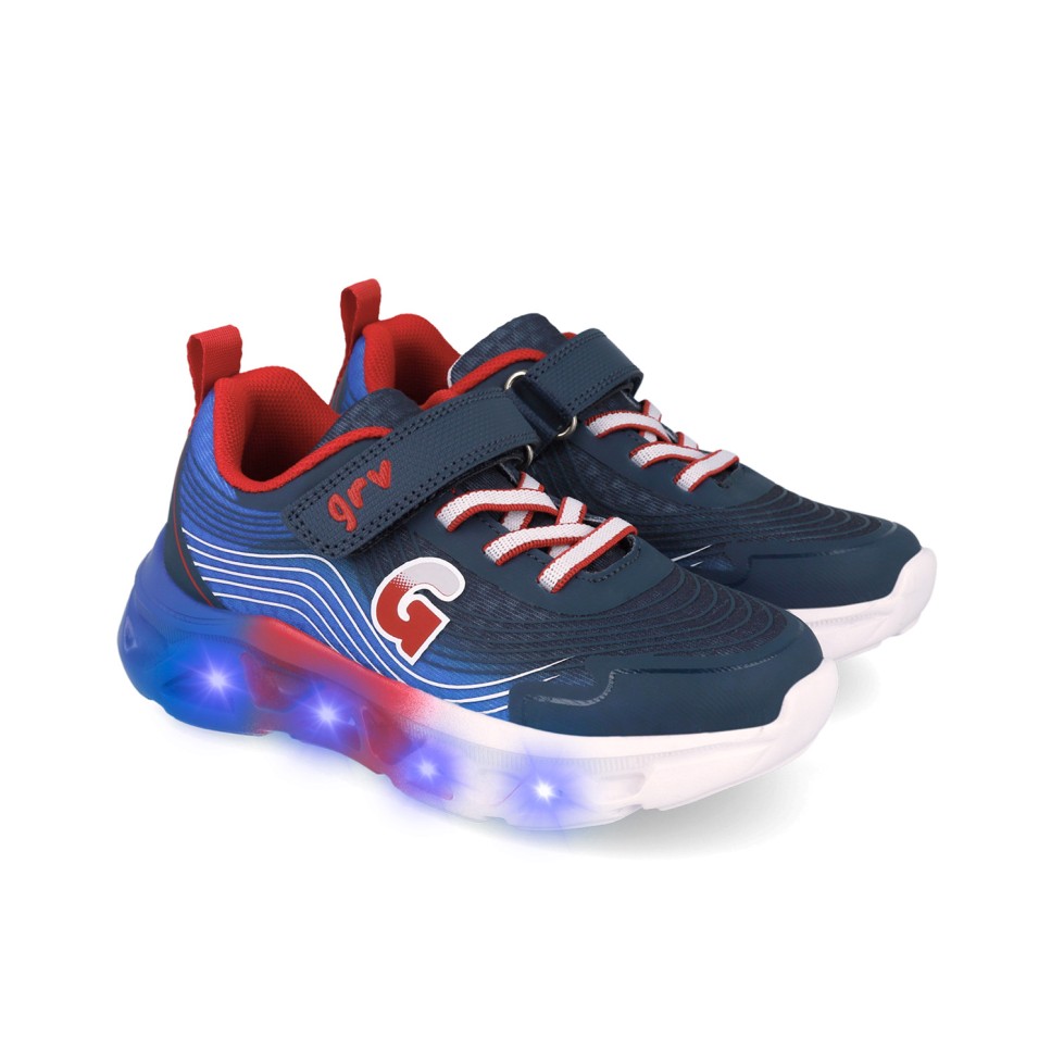 Garvalin Biomecanics pantofi baieti sport cu LED 24-34 Mat Azul Y Rojo Imagine principală a produsului