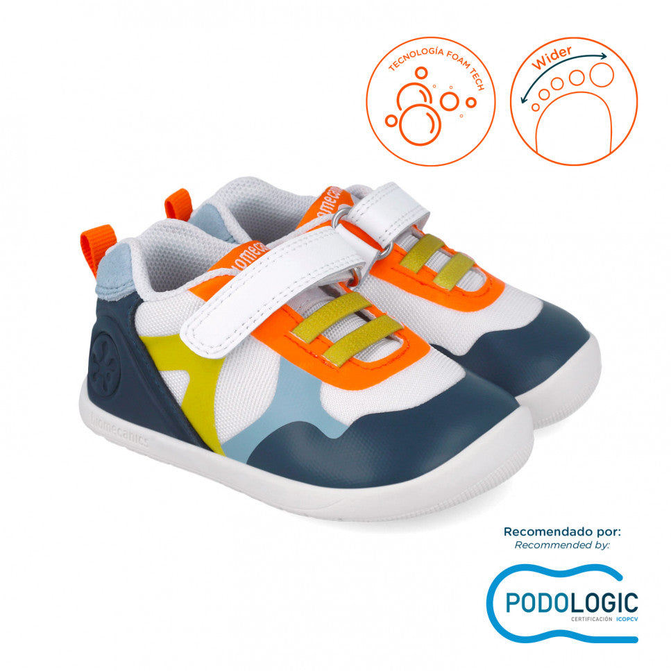Biomecanics pantofi baieti sport Primii pasi 24-26 Rejilla Blanco Y Ocean
