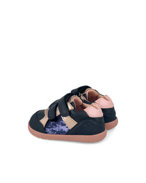 Biomecanics pantofi fete Barefoot 19-26 Sauvage Ocean cu paiete