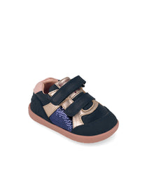 Biomecanics pantofi fete Barefoot 19-26 Sauvage Ocean cu paiete