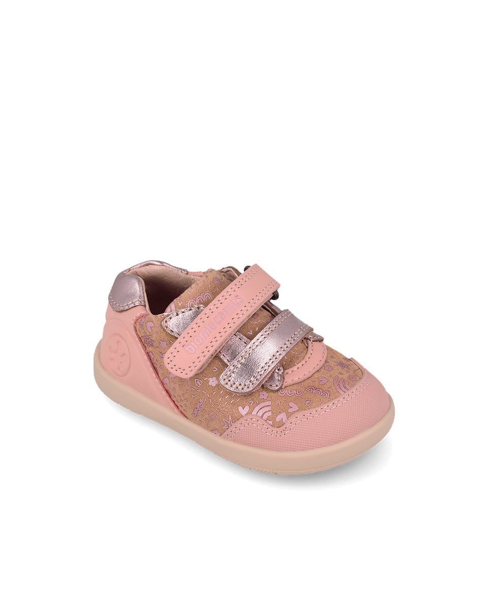 Biomecanics pantofi fete Barefoot 19-26 Sauvage Petalo cu inimioare si flori