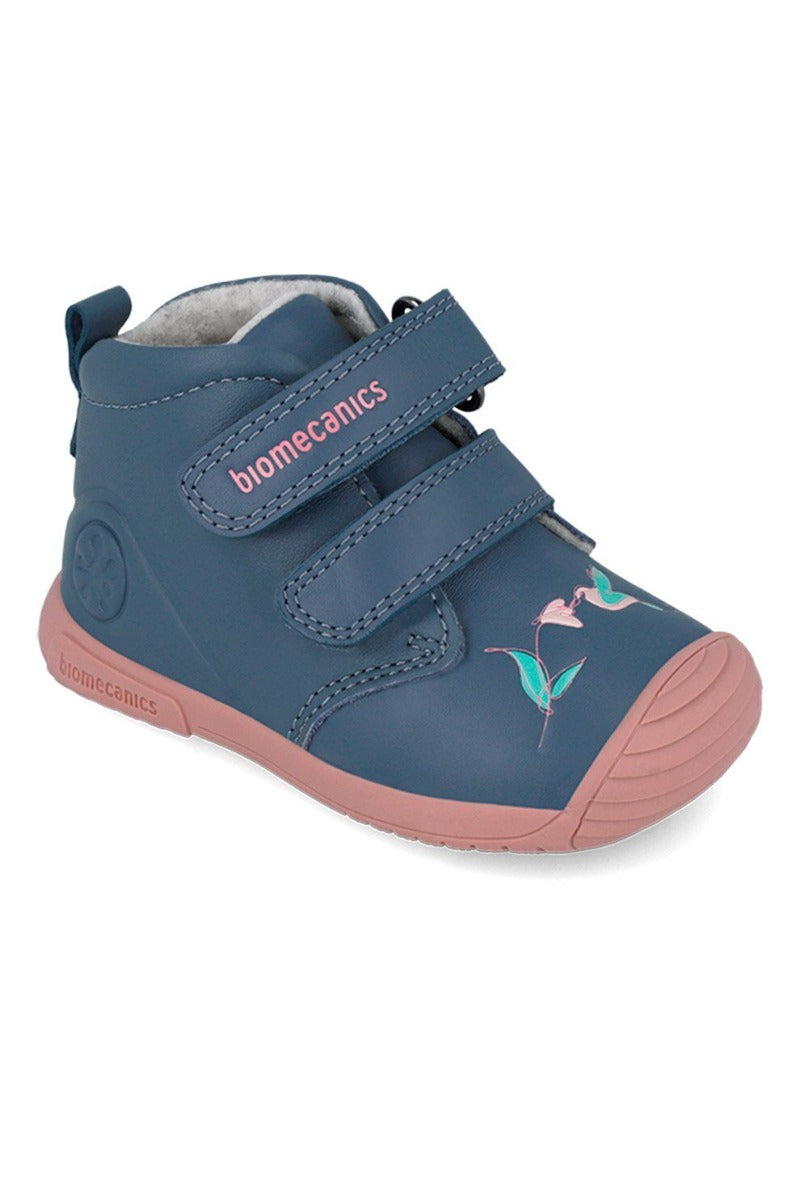 Biomecanics pantofi fete captusiti 18-25 Sauvage Petrol cu floare si colibri