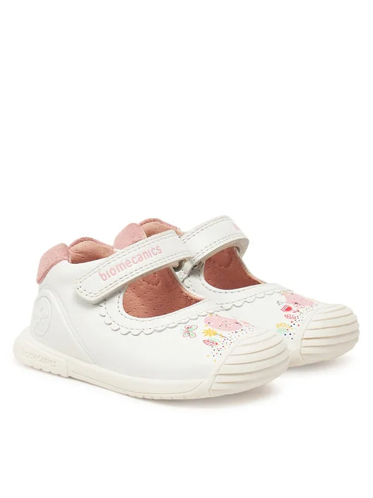 Biomecanics pantofi fete decupati 18-24 Napa Blanco cu puisor
