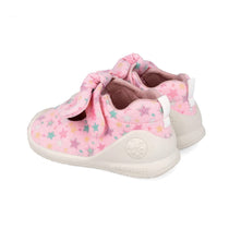 Biomecanics pantofi fete decupati din panza canvas First Steps 19-24 Lurex Rosa cu stelute