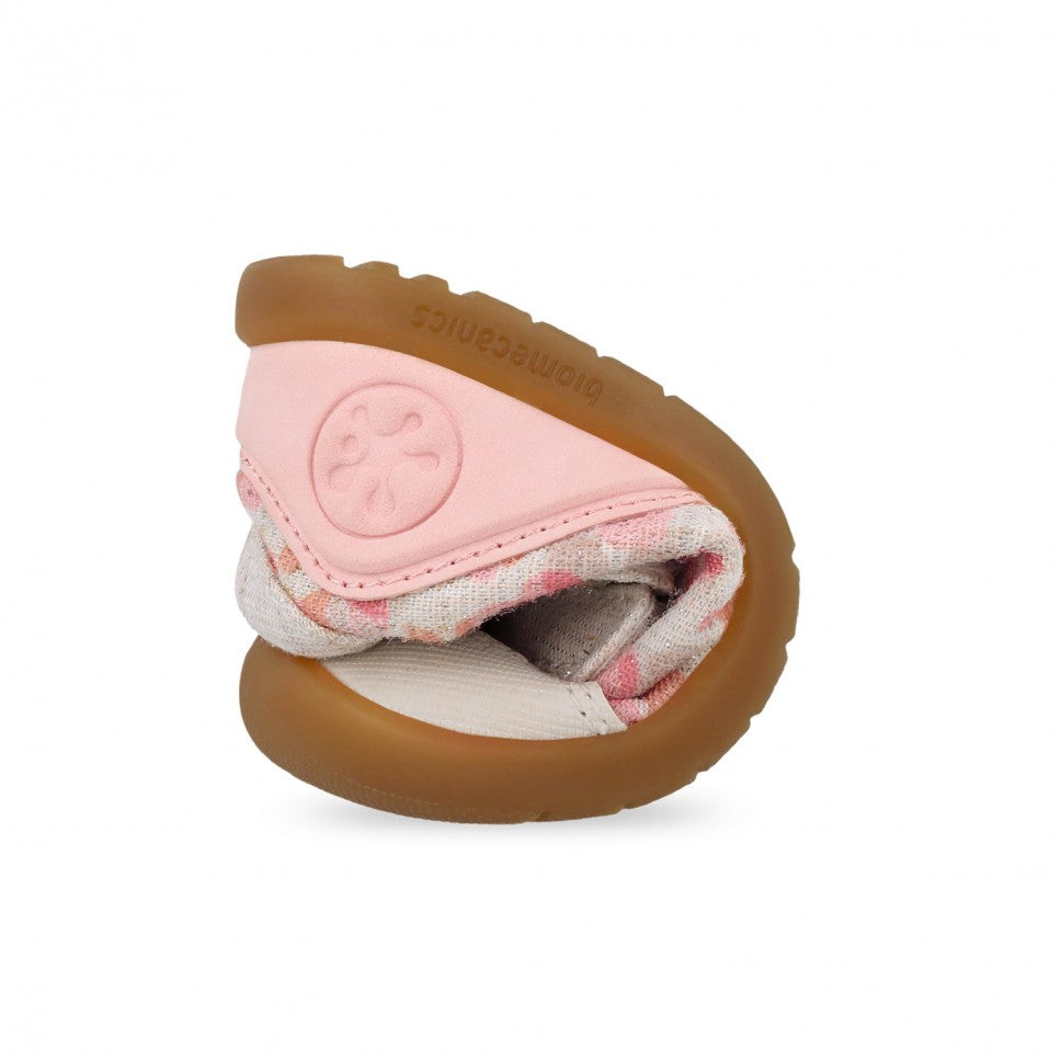 Biomecanics pantofi fete din panza BAREFOOT 19-26 Lurex Beige