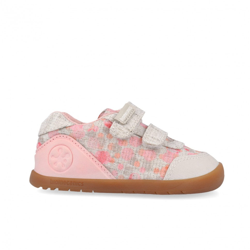 Biomecanics pantofi fete din panza BAREFOOT 19-26 Lurex Beige