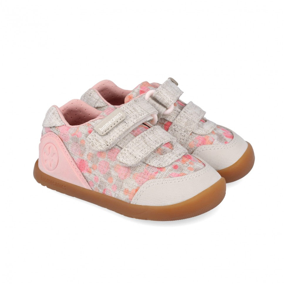 Biomecanics pantofi fete din panza BAREFOOT 19-26 Lurex Beige Imagine principală a produsului