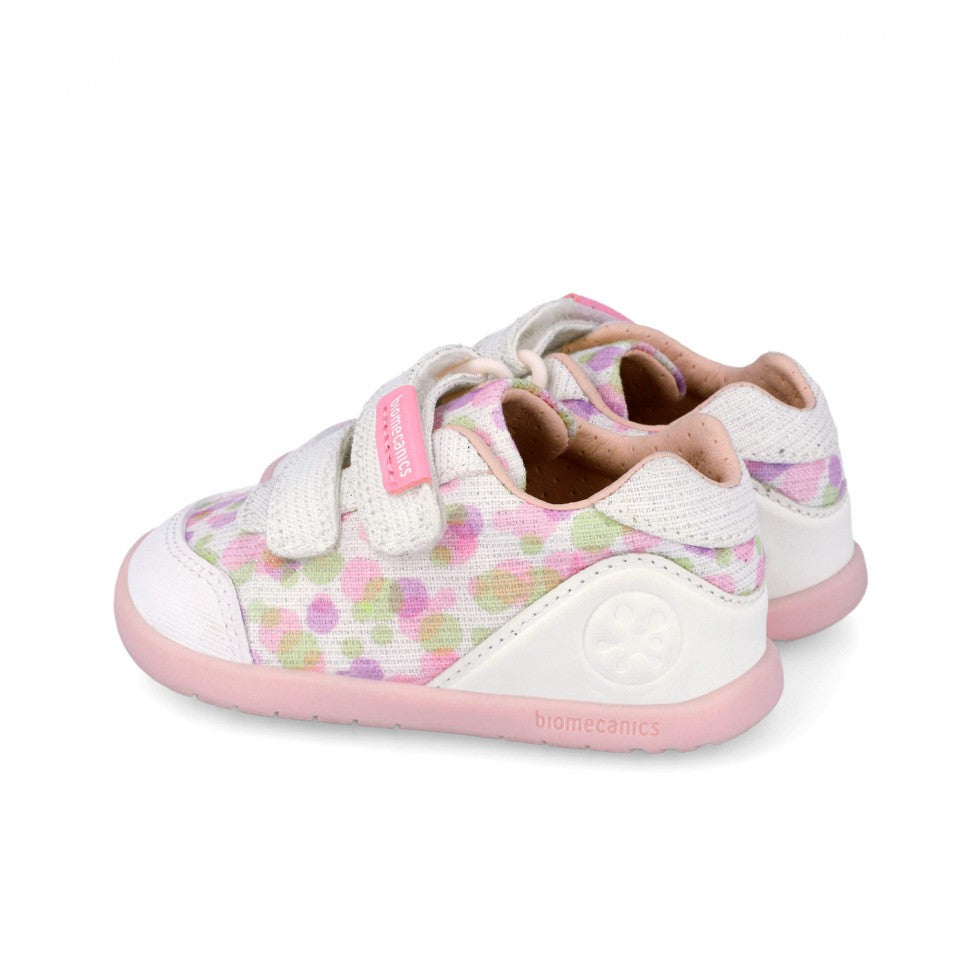 Biomecanics pantofi fete din panza BAREFOOT 19-26 Lurex Blanco