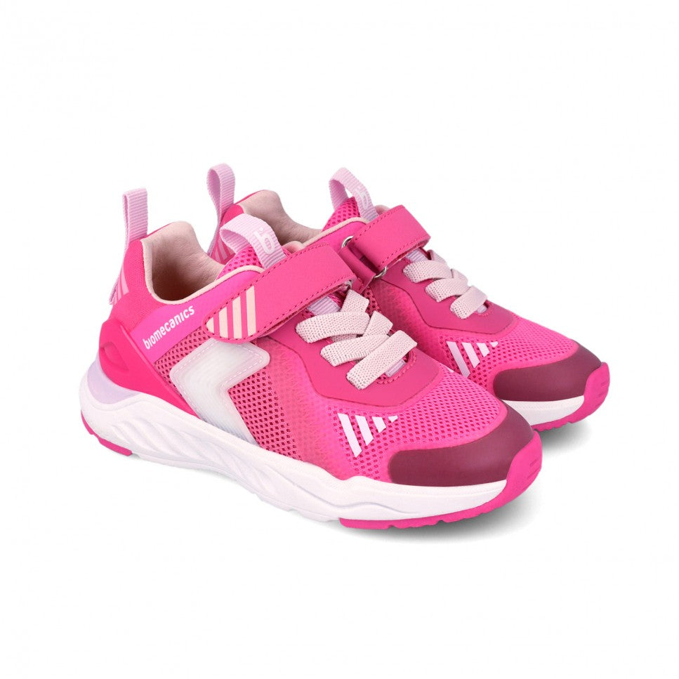 Biomecanics pantofi fete sport cu LED 24-34 Rejilla Fucsia