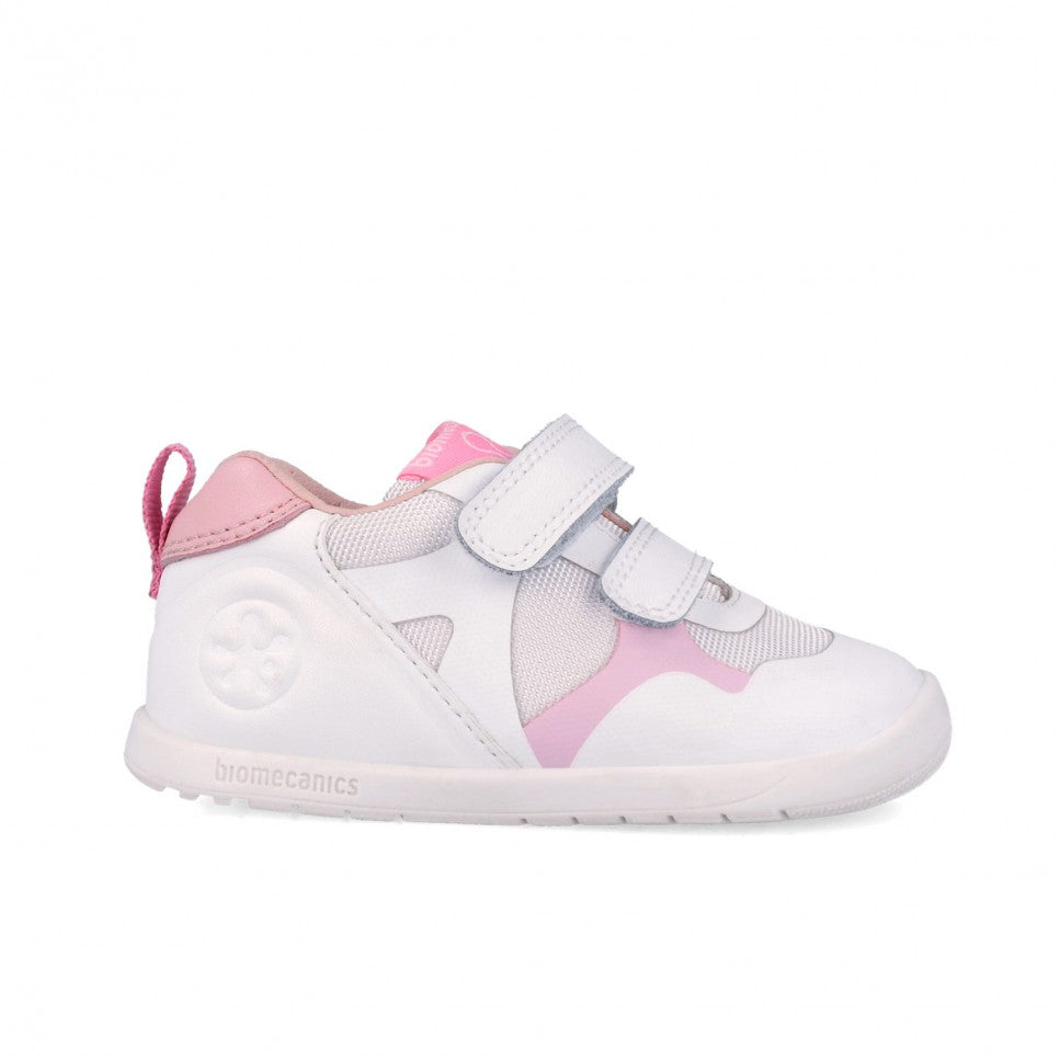 Biomecanics pantofi fete sport First Steps Barefoot 19-26 Blanco Y Rosa