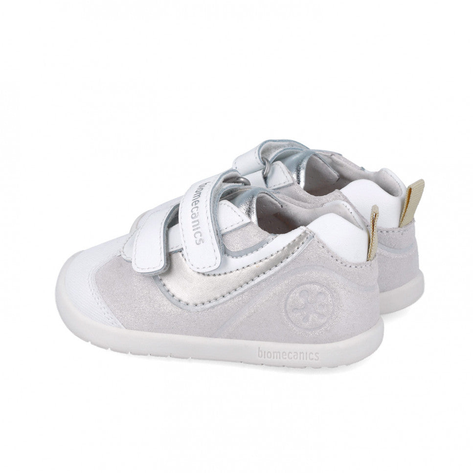 Biomecanics pantofi fete sport Primii pasi 19-23 Serraje Laminado Plata