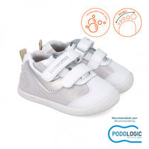 Biomecanics pantofi fete sport Primii pasi 19-23 Serraje Laminado Plata